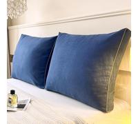 Headboard Pillow Wedge Twin Large Bolster for Bed Triangle Reading Back Support Rest Backrest Cushion Pillows Triangular XL Dorm Sitting in with Removable Cover Up Couch Daybed(60×50×15cm,Blue)