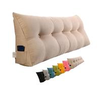 Headboard Reading Pillows Comfortable Lumbar Pillow Backrest, Triangular Headboard Wedge Pillow For Sitting Up In Daybed Rest Bolster Pillow Large Cushion For Bedroom Sofa Tatami(Beige,150cm/59inch)