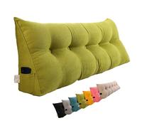 Headboard Reading Pillows Comfortable Lumbar Pillow Backrest, Triangular Headboard Wedge Pillow For Sitting Up In Daybed Rest Bolster Pillow Large Cushion For Bedroom Sofa Tatami(Fruit green,60cm/23.6