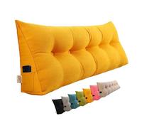 Headboard Reading Pillows Comfortable Lumbar Pillow Backrest, Triangular Headboard Wedge Pillow For Sitting Up In Daybed Rest Bolster Pillow Large Cushion For Bedroom Sofa Tatami(Yellow,150cm/59inch)