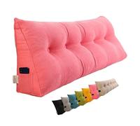 Headboard Reading Pillows Comfortable Lumbar Pillow Backrest, Triangular Headboard Wedge Pillow For Sitting Up In Daybed Rest Bolster Pillow Large Cushion For Bedroom Sofa Tatami(Pink,150cm/59inch)