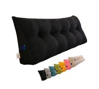 Headboard Reading Pillows Comfortable Lumbar Pillow Backrest, Triangular Headboard Wedge Pillow For Sitting Up In Daybed Rest Bolster Pillow Large Cushion For Bedroom Sofa Tatami(Black,80cm/31.5inch)