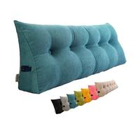 Headboard Reading Pillows Comfortable Lumbar Pillow Backrest, Triangular Headboard Wedge Pillow For Sitting Up In Daybed Rest Bolster Pillow Large Cushion For Bedroom Sofa Tatami(Blue,150cm/59inch)