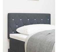 Headboard Boutons en cristal capitonnés Gris foncé 80 cm Velours 42007070