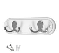 Headbourne Hr4069H 2 crochets doubles chromés sur patère en bois Blanc