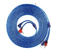 Headerbs Câble Audio, Câble D'interconnexion Audio RCA Transparent de 5 Mètres pour Voiture AUTO Bleu Ultra Flexible