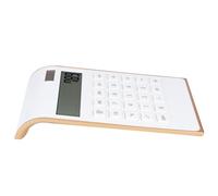 Headerbs Calculatrice Mince à 10 Chiffres, énergie Solaire, avec écran LCD incliné, Calculatrice de Bureau Portable pour la Maison, le Bureau, les Affaires, Conception de Carte de Crédit Mince (WHITE)