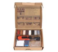 Headerbs Carrelage Porcelaine Kit de Réparation avec Stylo Chauffant | Blocs de cire de 8 couleurs, fondoir électrique ABS, grattoir et éponge, remplir les fissures dans le sol de la salle de bain