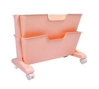 Headerbs Chariot d'étagère de Bureau Mobile, Petite Bibliothèque PP PS avec 4 Roues, Support de Rangement de Livres à Double Couche, Organisateur Debout Permettant d'économiser de l'espace pour