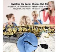 Headerbs Chiffon de Nettoyage pour Saxophone Chiffon de Nettoyage en Fibre 53 X 19,5 Cm avec Corde à Tirer pour les Joueurs de Flûte de Clarinette Saxophone Alto Ténor Entraînement à Domicile et