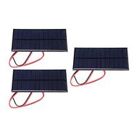 Headerbs Mini Kit de Panneau Solaire, Lot de 3 Modules en Polysilicium 6V | Petit ensemble de cellules photovoltaïques, courant de fonctionnement 0,166 a, fils rouges et noirs pré-soudés,