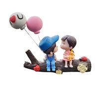 Headerbs Ornement de Tableau de Bord de Voiture, Mignon Joli Couple Embrassant Garçon Fille Décoration Intérieure de Voiture de Décoration D'affichage (Tree Couple (Blue Powder) + Love Balloon)
