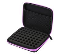 Headerbs Sac de Stockage d'huile Essentielle Portable 63 Slots élégant Case de Stockage de Vernis à Ongles de Grande capacité Eva Material Travel Aromatherapy Boîte pour la Maison avec Une (Purple)