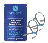 Headgear Sangles de rechange pour masque ResMed AirFit F20 Full Face CPAP de Snugell | Couleur gris et bleu | Pack de deux (2) sangles | Clips non inclus | Matériau nylon durable de qualité supérieure