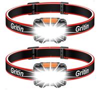 Headlamp, [2 Pack] Powerful Led Head Torch, 3 Lighting Modes, Adjustable And Lightweight, Ipx5 Waterproof For Running/Camping/Cycling/Hiking For Kids, 6 Aaa Batteries Included