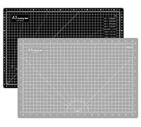 Headley Tools Tapis de découpe auto-cicatrisant épaissi, tapis de couture pivotant A3, planche à découper double face à 5 couches pour tissu, matelassage, cuir, loisirs, 45 x 30 cm, gris/noir