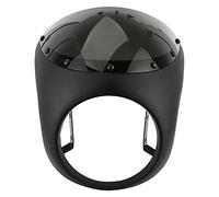 Headlight Fairing Cover, Motorcycle Headlight Fairing Wind Deflector 7inch Universal ABS Windshield for Motorcycles with 7in Headlight (Couverture Noire muette + Noir)