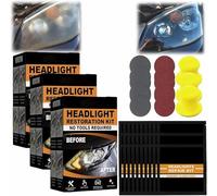 Headlight Restoration Kit,Automotive Headlamp Restoration Fluid Oxidized Kit,Car Headlights Cleaner Wipes,Polish Headlights Lens Restore Cleaner for All Vehicle Types (3)