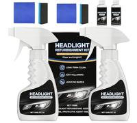 Headlight Restoration Kit for Cars - Quick Effect Coating Agent as Headlight Cleaner and Restorer Kit for Cloudy Headlights on All Automotive Vehicles, Ideal Car Stuff Solution (2Pcs)