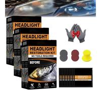 Headlight Restoration Kit, Headlight Cleaner Wipes, Multifunctional Headlights Cleaner and Restorer Kit for All Vehicle Types, Long-Lasting Clarity (3 Sets)