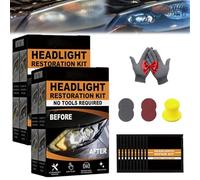 Headlight Restoration Kit, Headlight Cleaner Wipes, Multifunctional Headlights Cleaner and Restorer Kit for All Vehicle Types, Long-Lasting Clarity (2 Sets)