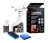 Headlight Restoration Kit - Restore Clarity & Shine to Foggy, Yellowed Headlights, Includes Ceramic Coating for UV Protection | Easy 3-Step Application | Complete DIY Set with 180ml Spray (Set D)