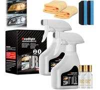 Headlight Restorer,Automotive Headlamp Refurbisher & Crystallization Coating Agent Kit,Headlight Cleaner Spray for Cloudy and Yellowed Headlights with Towel and Sponge,Suitable for All Cars (2)