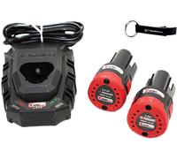 HEADNMORE® Bundle - Kit de batteries PARKSIDE® 12V / 2Ah 2x batterie PAPK 12 A4 2 Ah + 1x chargeur PLGK 12 A3 + porte-clés HEADNMORE