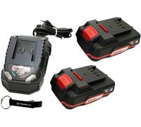 HEADNMORE® Bundle - Parkside® 20V Kit de batterie 2x 2Ah Batterie 2 Ah PAP20 B1 + Chargeur PLG20 C1 + Porte-clés HEADNMORE