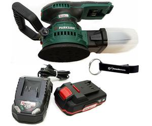 HEADNMORE® Ensemble comprenant la ponceuse excentrique Parkside® 20 V PAEXS 20-Li B2 et le décapsuleur HEADNMORE® comme porte-clés (1 batterie 2 Ah)