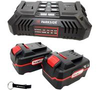 HEADNMORE® Parkside® Chargeur double batterie 20 V PDSLG 20 + 2 batteries 4 Ah + porte-clés HEADNMORE®