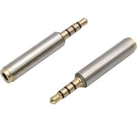 Headphone Adapter 3.5mm 4 Pole 3.5mm Male To Female Jack Stereo Audio Converter Metal Shell For Headphones,Audio Headphones,Microphone (2 Pack-3.5mm M/F)