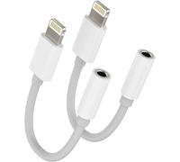Headphone Adapter For Apple Cable Aux Earphone Lightning Jack Headphone Accessories (2pack)Splitter 3.5 Port Headphone Jack For Iphone 14 13 12 11 Pro Max Mini 7 8 Plus X Se Xs Xr For Ipad Air
