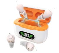 Headphone amplifier, Rechargeable voice amplifierfor Continuously adjustable volume Noise unique -shaped in-ear design Reduction for seniors, Near-Invisible。