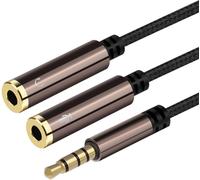 Headphone And Microphone Adapter,Headphone/Microphone Splitter 3.5mm Aux Plug To Dual Jack,Stereo Audio Y Splitter Extension Cable For Pc,Smartphone,Headset,Speaker