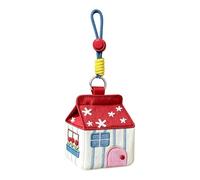 Headphone Case, Cute House Shape Earbuds Holder, Keychain Storage Organizer, Portable Protective Carry Pouch for Backpack Travel Charging Carrying Girls Women Compact Accessory