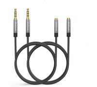 Headphone Extension Cable,3.5mm Female to 3.5mm Male (2m,Pack of 2),4 Pole Stereo Jack Cable for Beats,iPhone,iPod,iPad,Car Radio,Stereo etc. (Black)