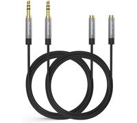 Headphone Extension Cable,3.5mm Female to 3.5mm Male (3m,Pack of 2),4 Pole Stereo Jack Cable for Beats,iPhone,iPod,iPad,Car Radio,Stereo etc. (Black)