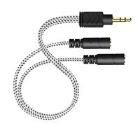 Headphone Splitter 3.5mm 2 Jack to 1 Jack Headphone Distributor 3 Pole TRS Aux Splitter Cable for Smartphone,Tablet,Laptop,Headphones,Speakers-0.5m