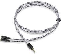 Headphone Splitter 3.5mm 2 Jack to 1 Jack Headphone Distributor TRS Aux Splitter Cable 3 Pole for Smartphone,Tablet,Laptop,Headphones,Speakers-1m