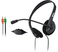 Headphones with Microphone Stereo 2 x 3.5mm Jack Lightweight Adjustable Mic Flexible Arm Volume Control 6ft Cable for PC Laptop Gaming Office Home Office