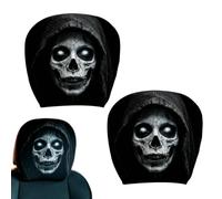 Headrest Covers Carrs, Halloween Interior Protector, Face Headrest Cover | Ghost Headrest Covers For Road Trip Long Driving Daily Commuting Truck Automotive