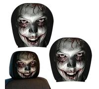 Headrest Covers Carrs, Halloween Interior Protector, Face Headrest Cover | Ghost Headrest Covers For Road Trip Long Driving Daily Commuting Truck Automotive