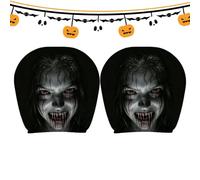 Headrest Covers For Cars 2 Pieces Elastic Funny Spooky Re Front Pillow Wrap