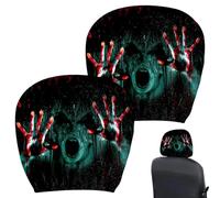 Headrest Covers - for Cars 2 Pieces Scary Spooky Soft Halloween Decor