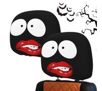 Headrest Covers Set | Funny Double Sided Printing Washable Decor | Car Head