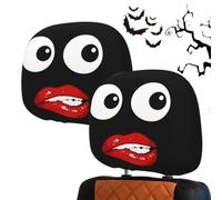 Headrest Covers Set | Funny Double Sided Printing Washable Decor | Car Head