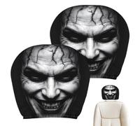 Headrest Covers - Spooky Car Protector, Washable Soft Auto Interior Decor | Soft Polyester Fabric Build | Trucks SUVs Cars Road Trips, Double Sided Printing Headrest Protector Maintaining Cabin Style W