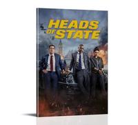Heads of State Poster de film humoristique noir sur toile - Impression sur toile décorative pour salon, chambre à coucher, 30 x 45 cm - Style rétro