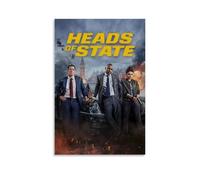 Heads of State Poster de film humoristique noir sur toile - Impression sur toile décorative pour salon, chambre à coucher, 40 x 60 cm - Style rétro